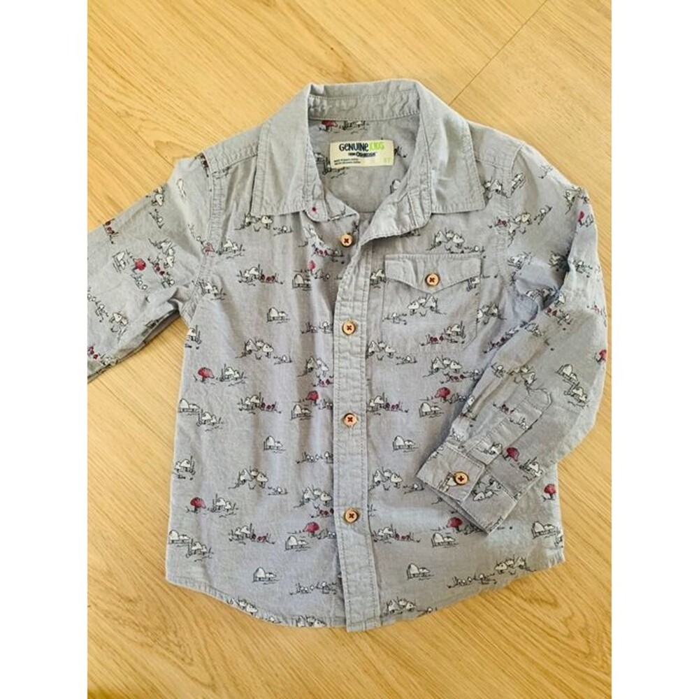 button down shirt OSHKOSH mushroom print 5T